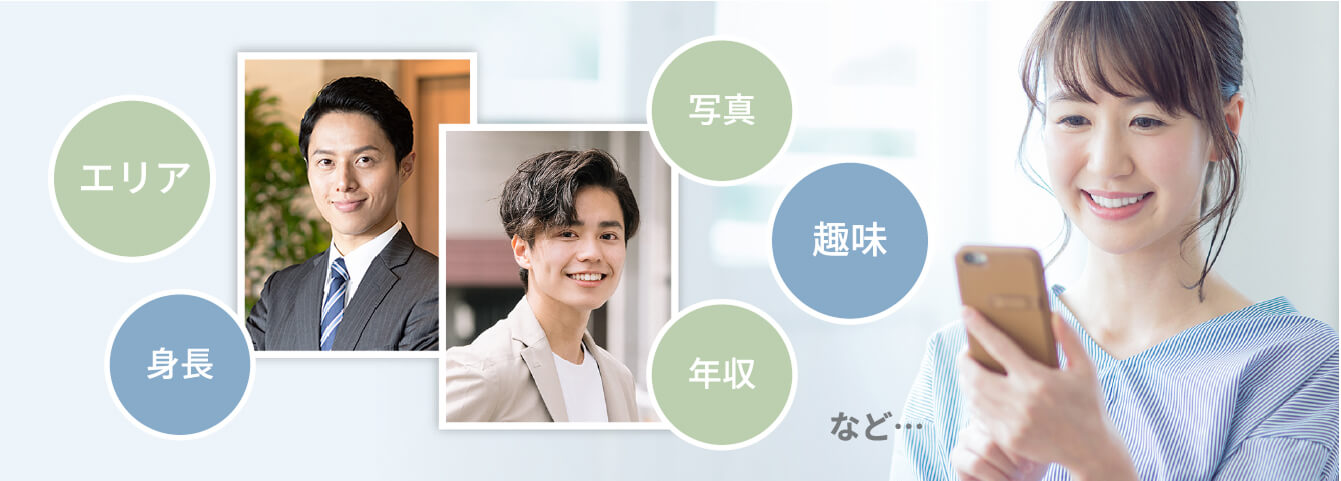 エリア、身長、写真、趣味、年収など・・・